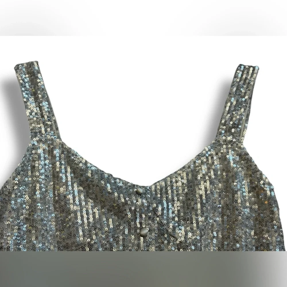 Zara NWT Gold Sequin Sparkle Sequin Midi Dress with Slit size S - Picture 7 of 11